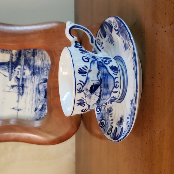Vintage Delfts Blue Tea Cup & Saucer Holland EUC - Picture 1 of 11